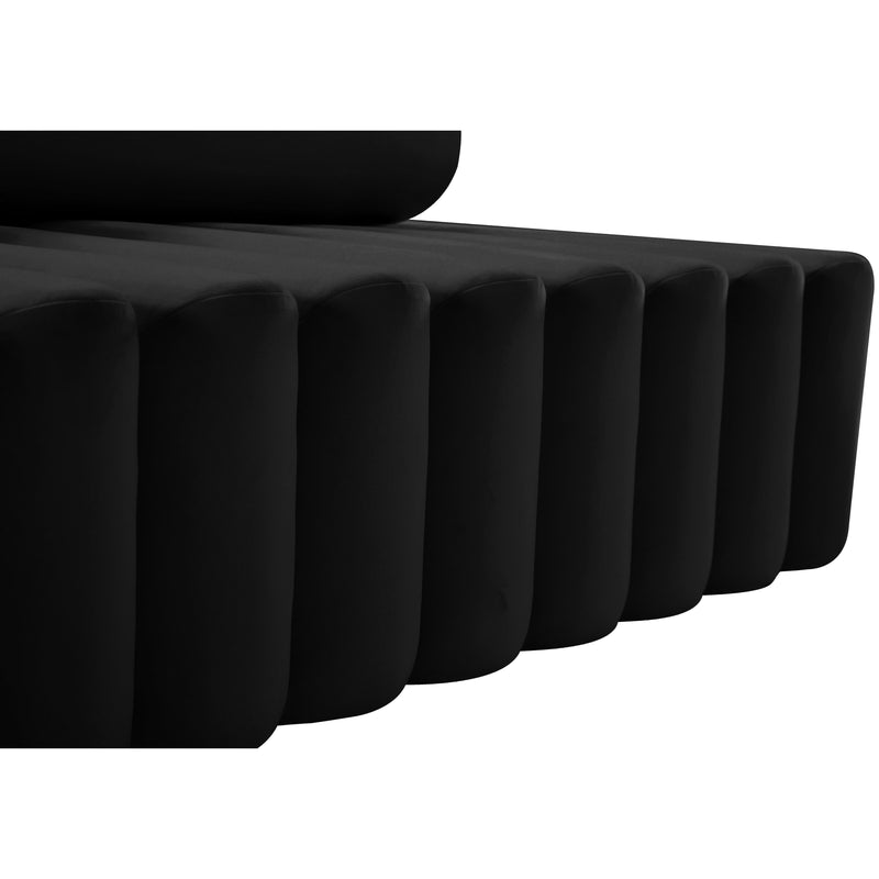 Meridian Melody Black Velvet Loveseat IMAGE 8