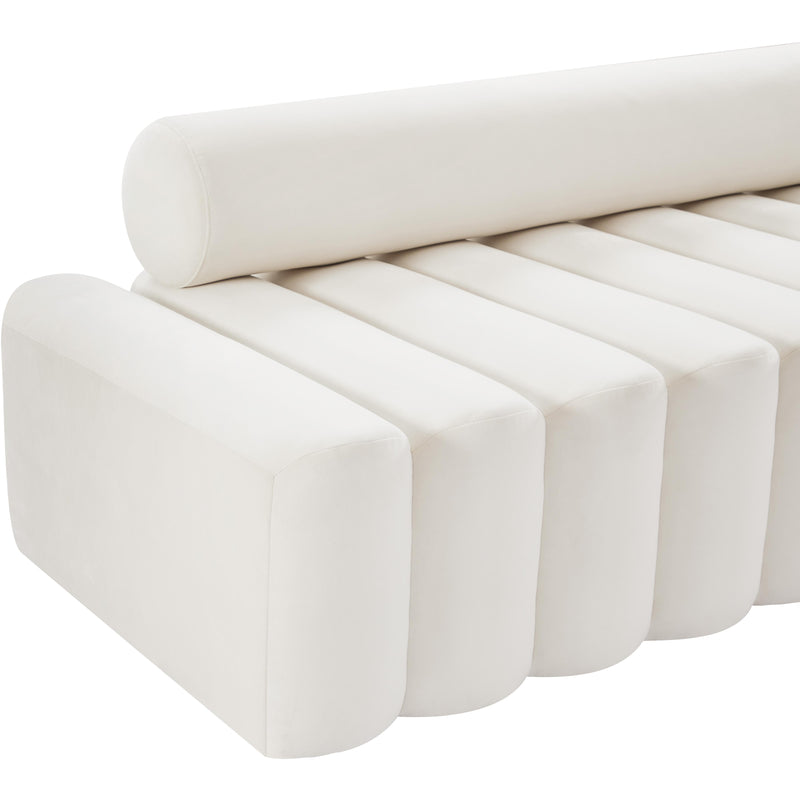 Meridian Melody Cream Velvet Loveseat IMAGE 6