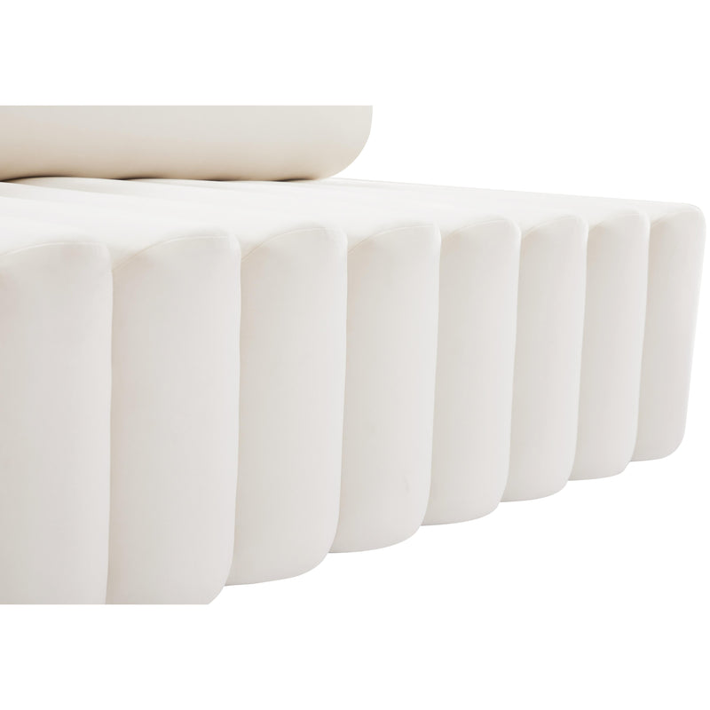 Meridian Melody Cream Velvet Loveseat IMAGE 8