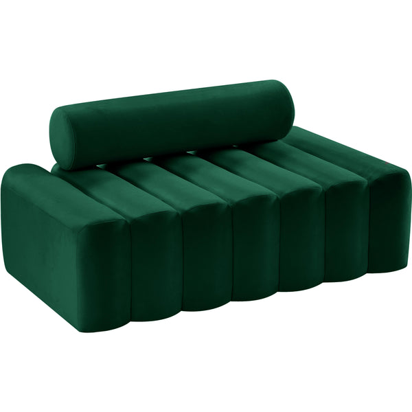 Meridian Melody Green Velvet Loveseat IMAGE 1