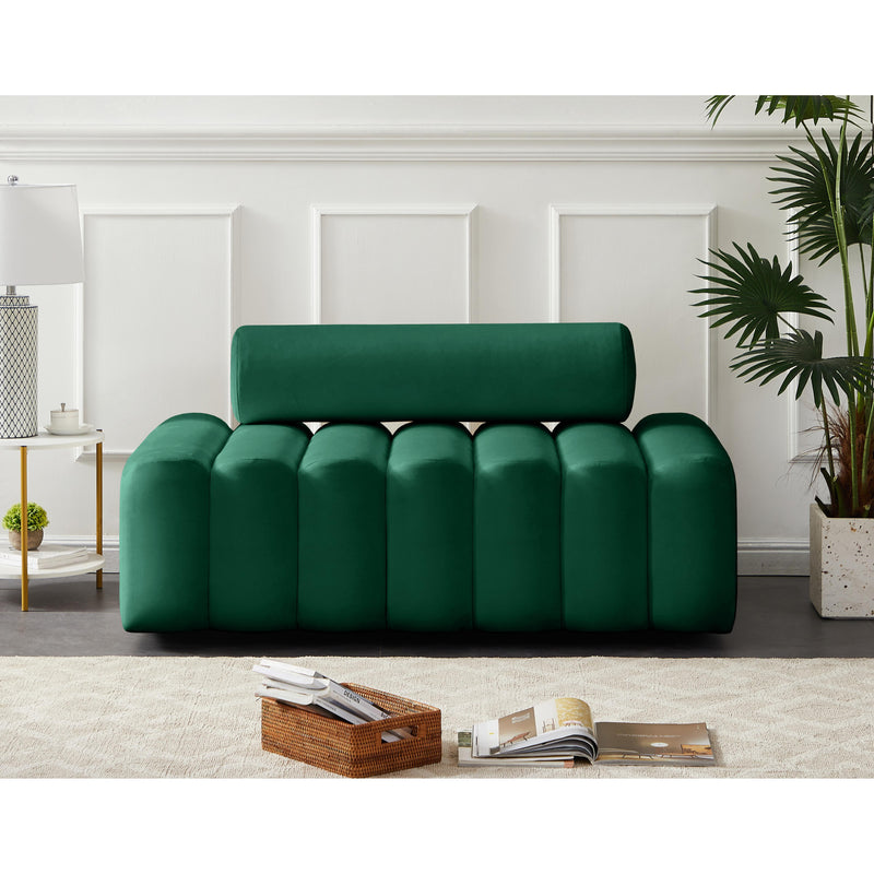 Meridian Melody Green Velvet Loveseat IMAGE 2