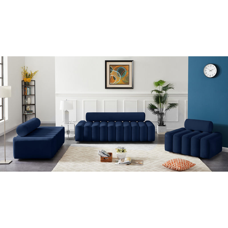 Meridian Melody Navy Velvet Loveseat IMAGE 10