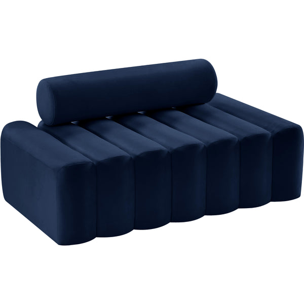 Meridian Melody Navy Velvet Loveseat IMAGE 1