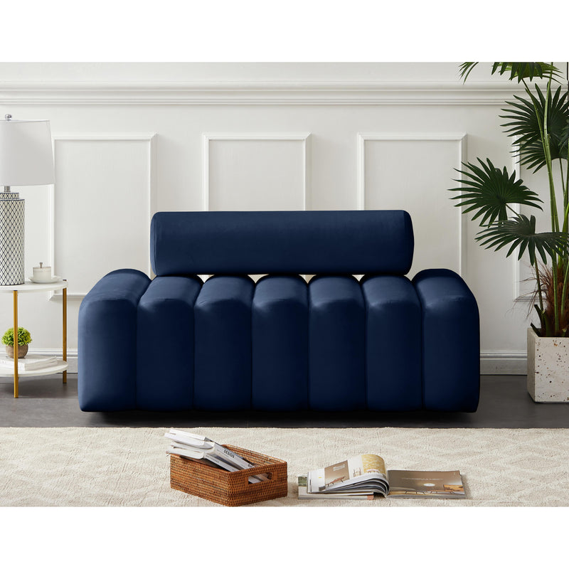 Meridian Melody Navy Velvet Loveseat IMAGE 2