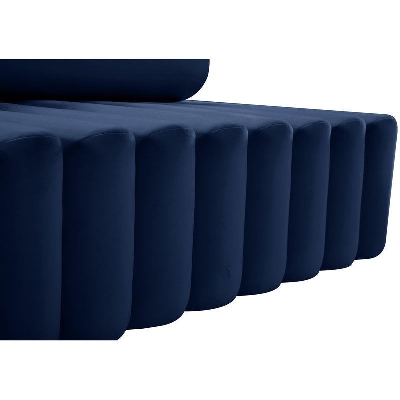 Meridian Melody Navy Velvet Loveseat IMAGE 8