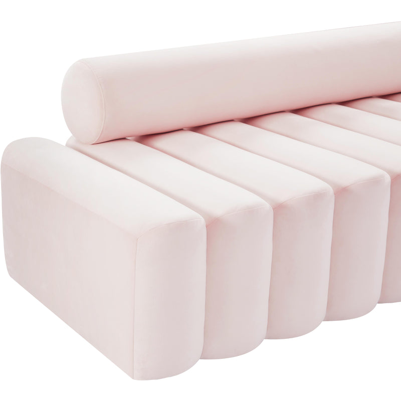 Meridian Melody Pink Velvet Loveseat IMAGE 6