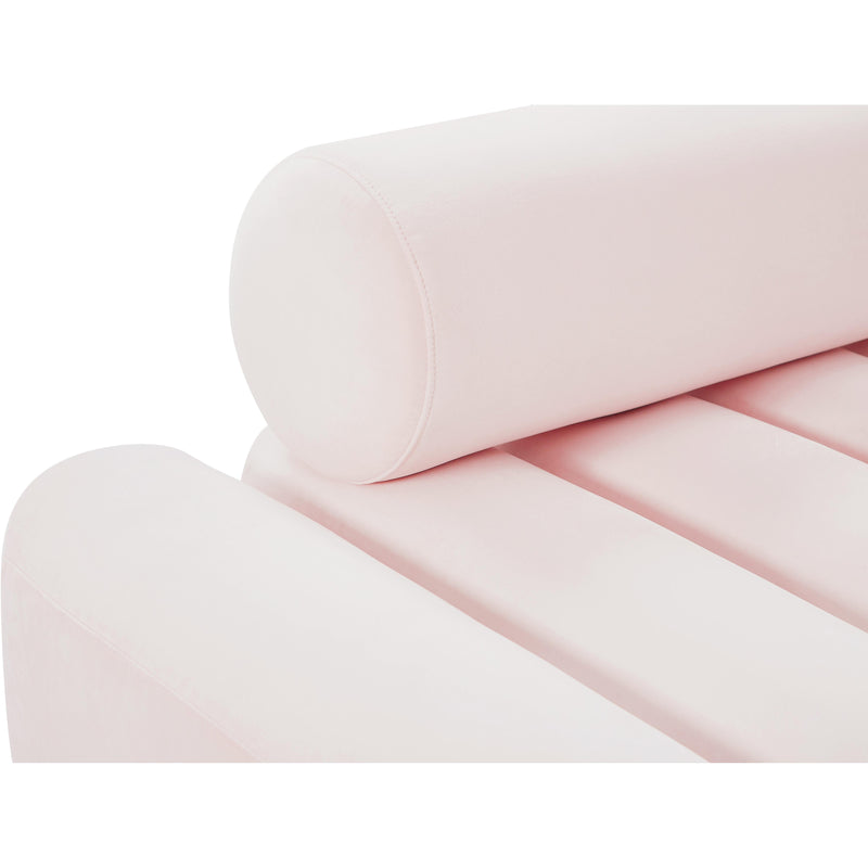 Meridian Melody Pink Velvet Loveseat IMAGE 9