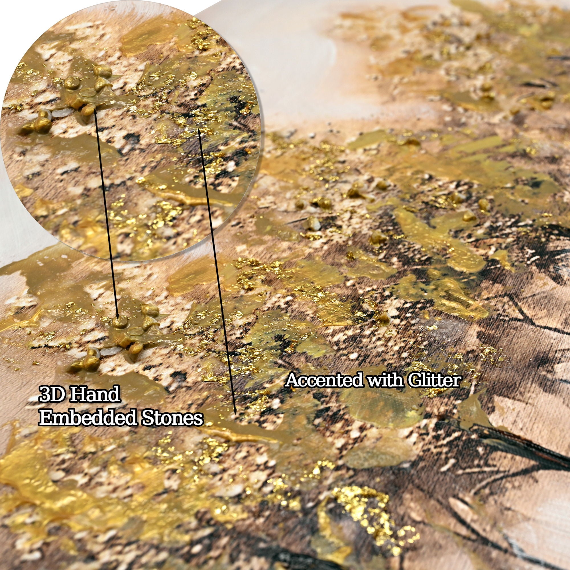 Wall Art Decor Canvas Print Autumn Embellishments Plant Forest Abstract Tree - Tan Leaves