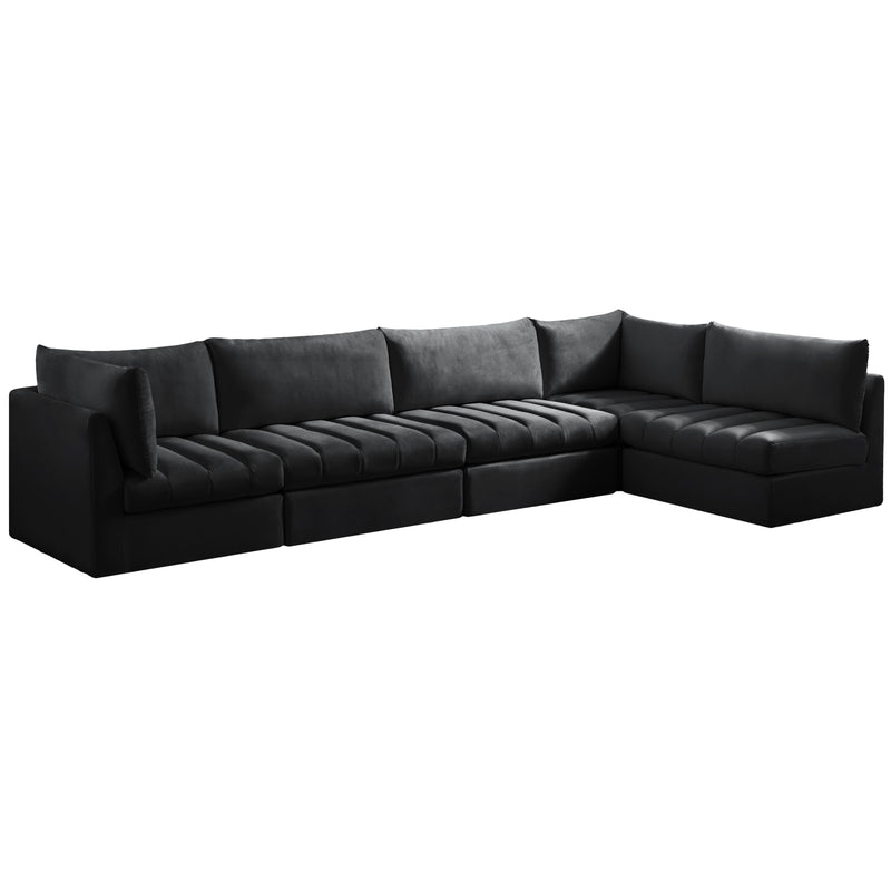 Meridian Jacob Black Velvet Modular Sectional IMAGE 1