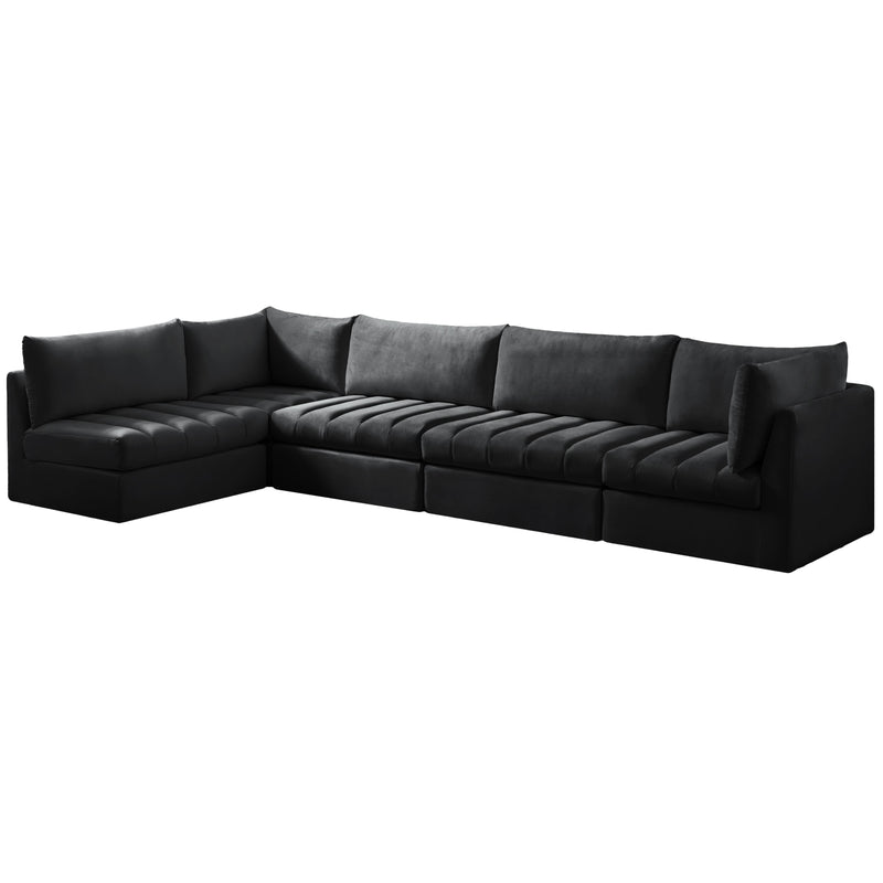 Meridian Jacob Black Velvet Modular Sectional IMAGE 2