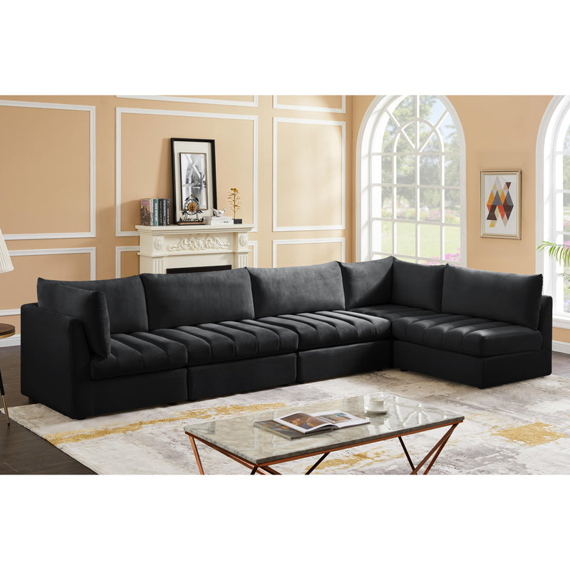 Meridian Jacob Black Velvet Modular Sectional IMAGE 3