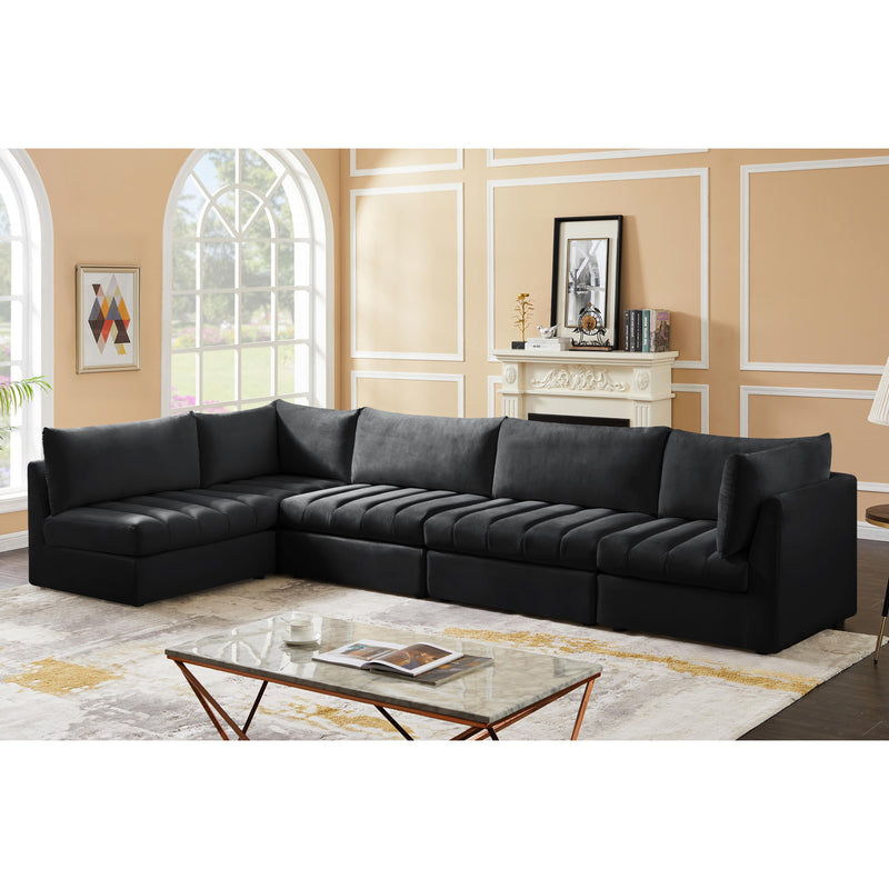 Meridian Jacob Black Velvet Modular Sectional IMAGE 4