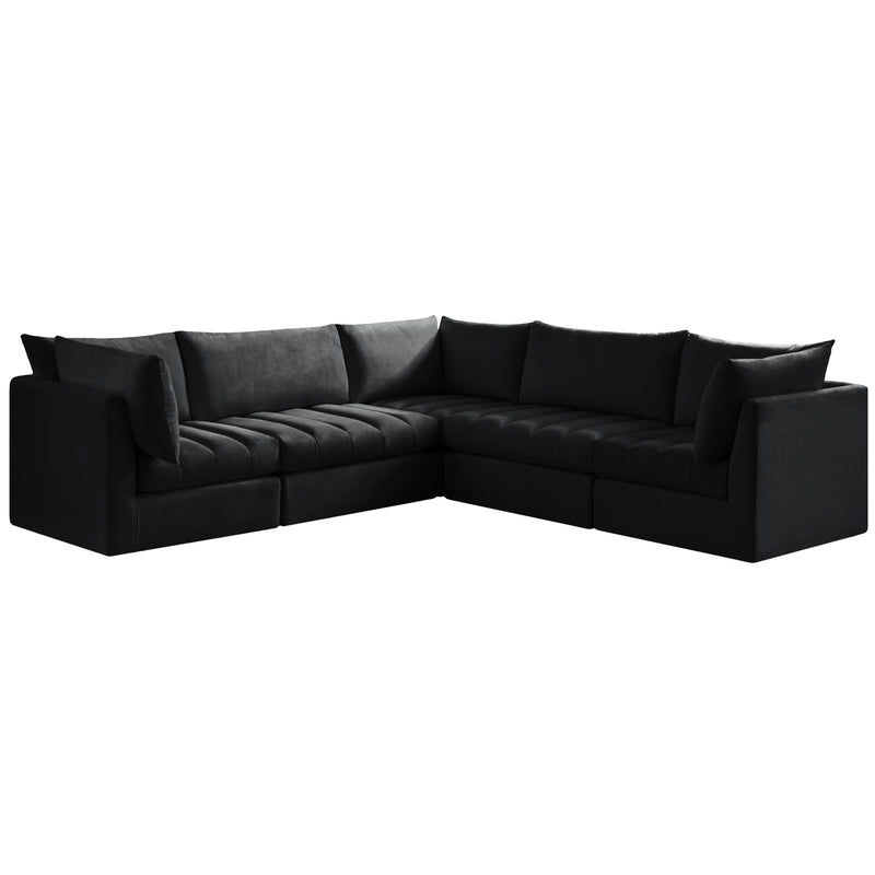 Meridian Jacob Black Velvet Modular Sectional IMAGE 1