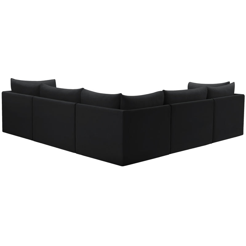 Meridian Jacob Black Velvet Modular Sectional IMAGE 3