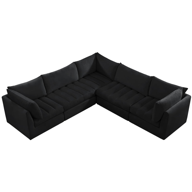 Meridian Jacob Black Velvet Modular Sectional IMAGE 4