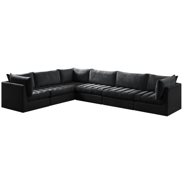 Meridian Jacob Black Velvet Modular Sectional IMAGE 1