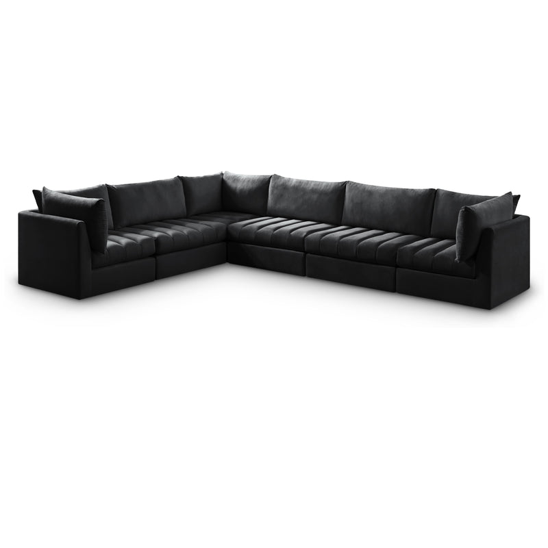 Meridian Jacob Black Velvet Modular Sectional IMAGE 1