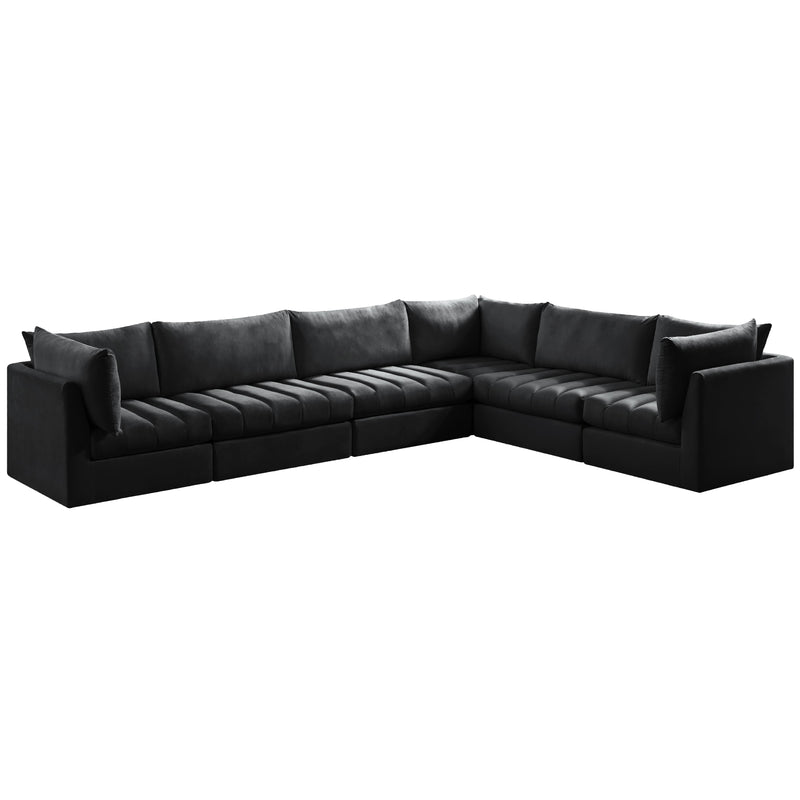 Meridian Jacob Black Velvet Modular Sectional IMAGE 2