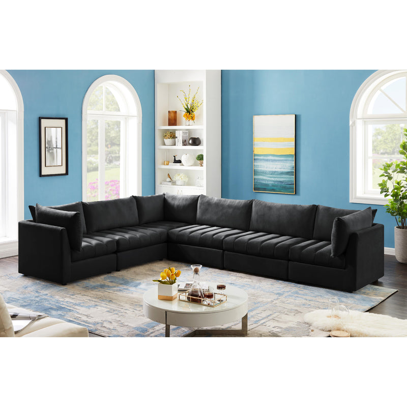 Meridian Jacob Black Velvet Modular Sectional IMAGE 3