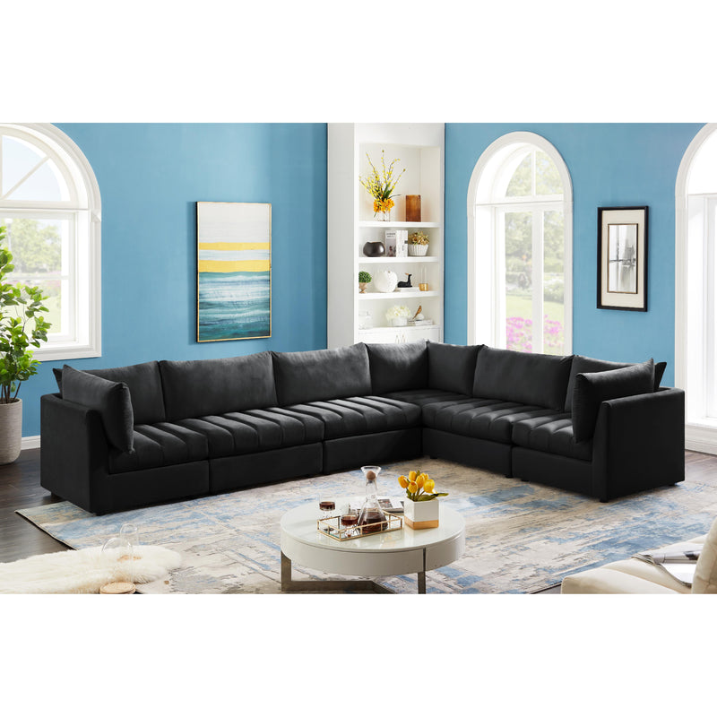 Meridian Jacob Black Velvet Modular Sectional IMAGE 4