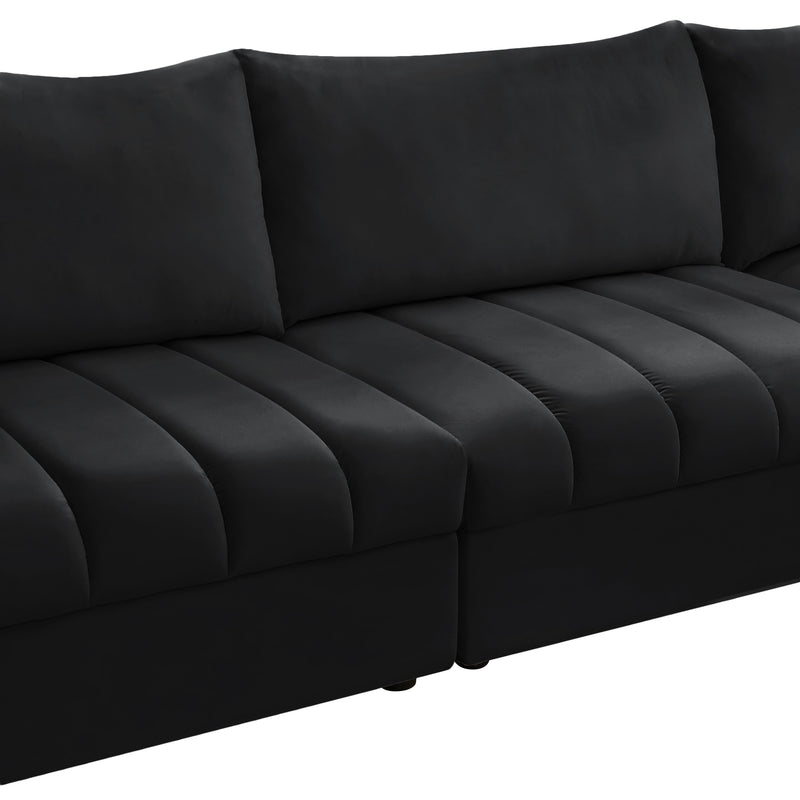 Meridian Jacob Black Velvet Modular Sectional IMAGE 11