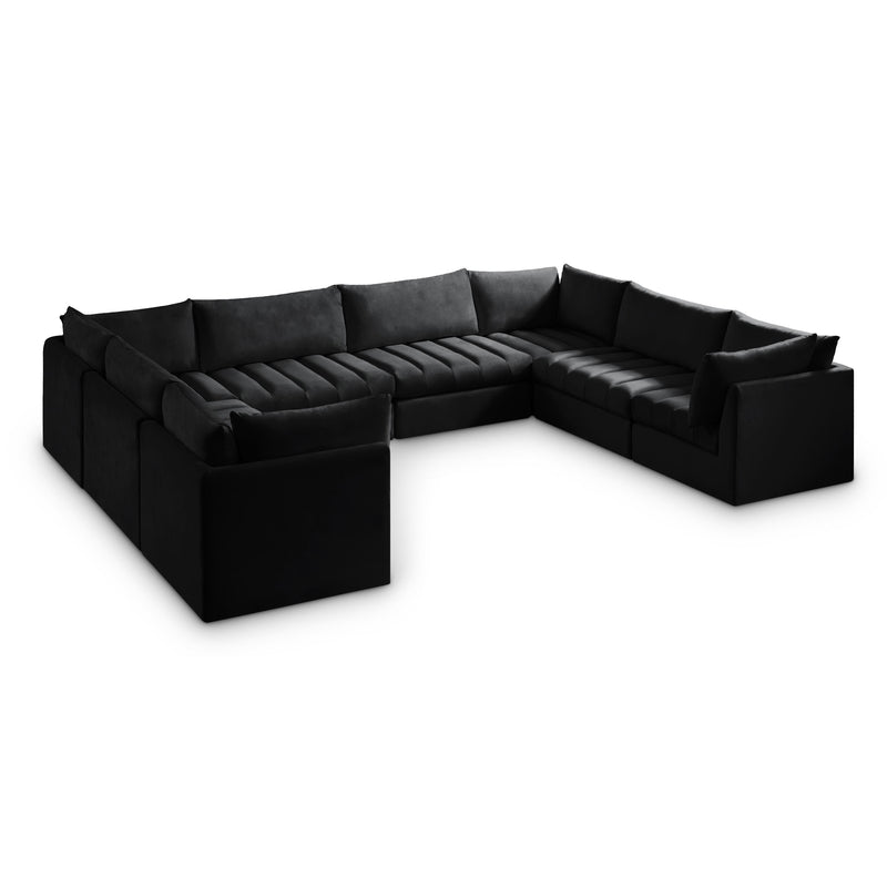 Meridian Jacob Black Velvet Modular Sectional IMAGE 1