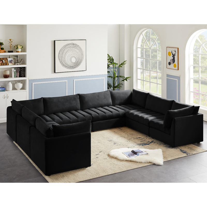 Meridian Jacob Black Velvet Modular Sectional IMAGE 2