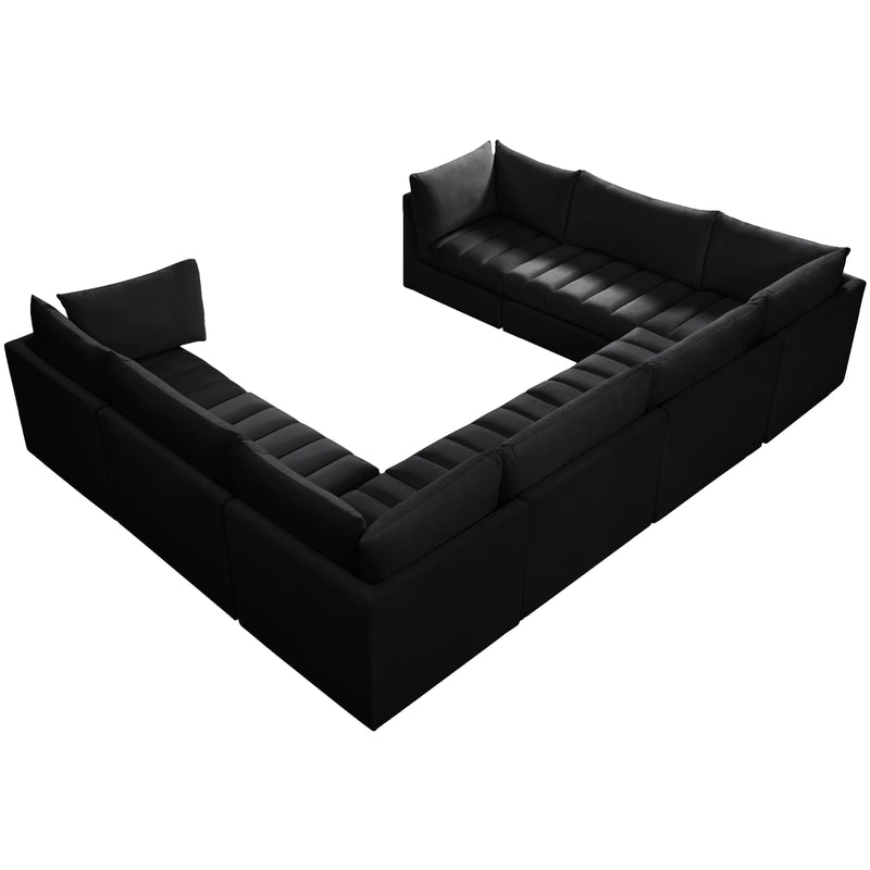 Meridian Jacob Black Velvet Modular Sectional IMAGE 3
