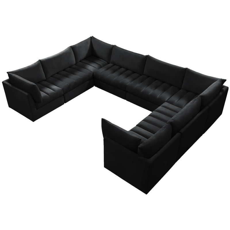 Meridian Jacob Black Velvet Modular Sectional IMAGE 4