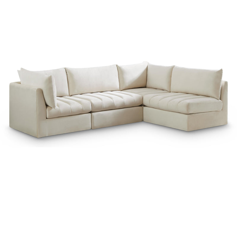 Meridian Jacob Cream Velvet Modular Sectional IMAGE 1