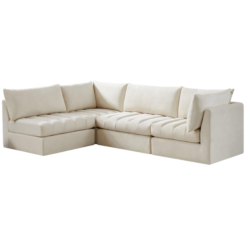 Meridian Jacob Cream Velvet Modular Sectional IMAGE 2