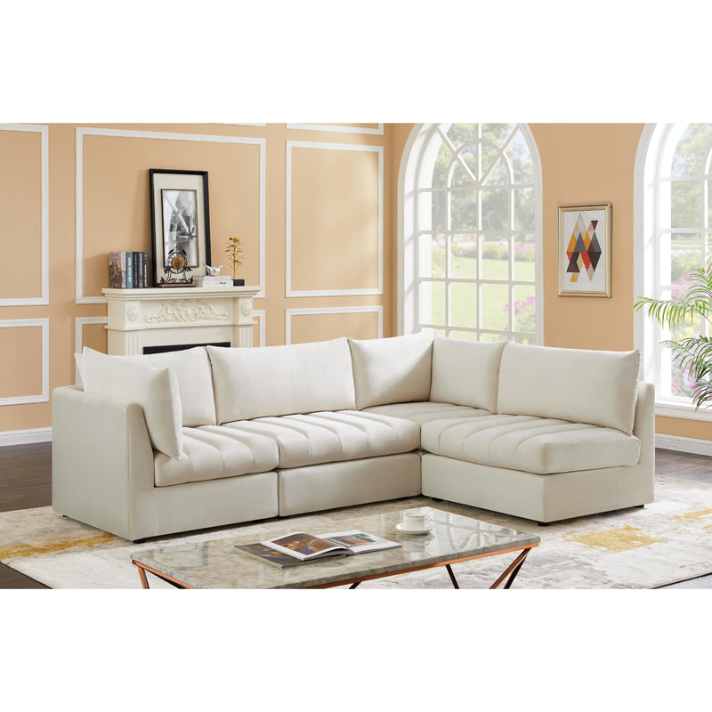 Meridian Jacob Cream Velvet Modular Sectional IMAGE 3