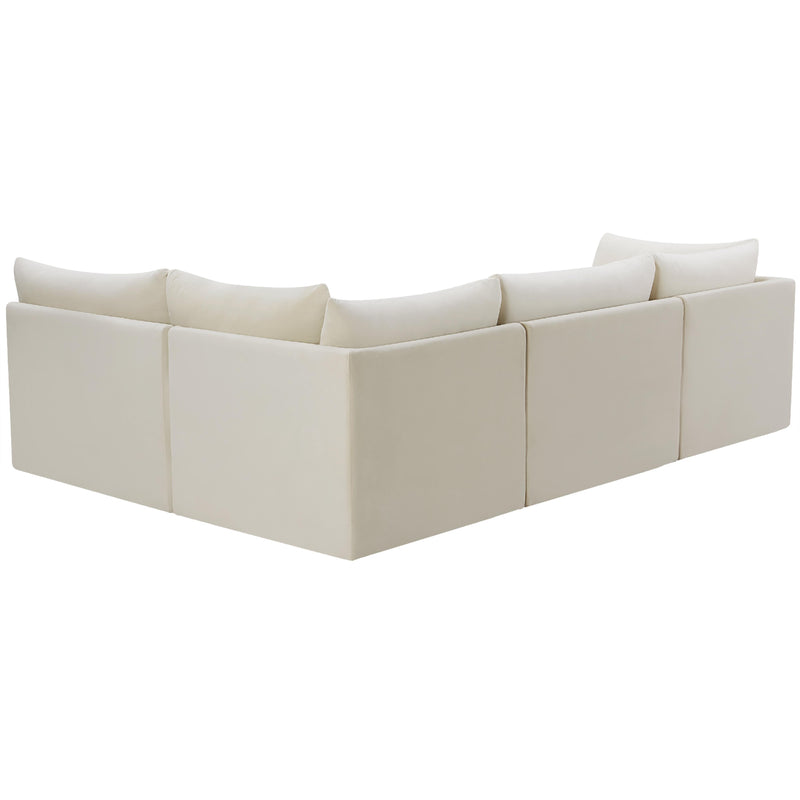 Meridian Jacob Cream Velvet Modular Sectional IMAGE 5