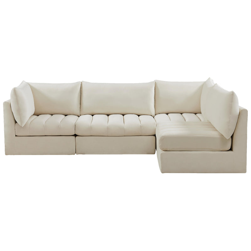 Meridian Jacob Cream Velvet Modular Sectional IMAGE 6