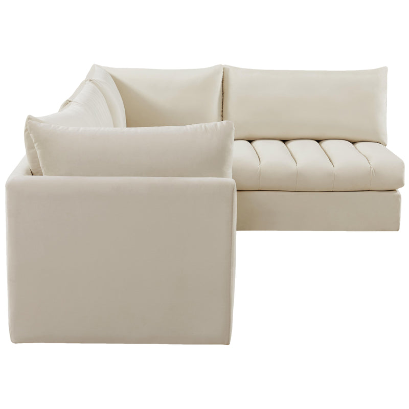 Meridian Jacob Cream Velvet Modular Sectional IMAGE 7