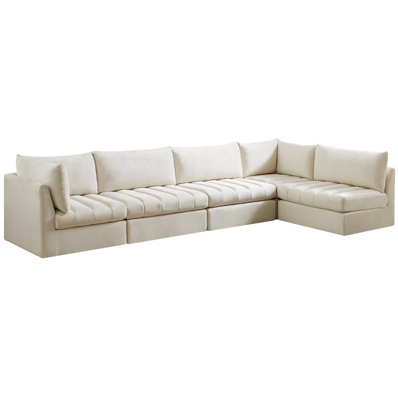 Meridian Jacob Cream Velvet Modular Sectional IMAGE 1