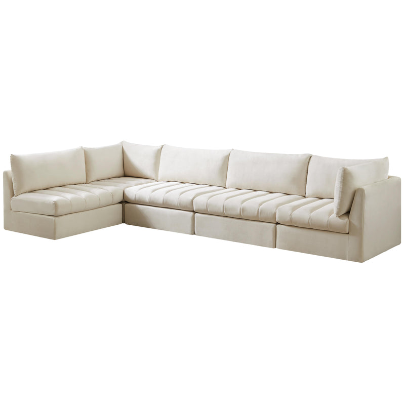 Meridian Jacob Cream Velvet Modular Sectional IMAGE 2