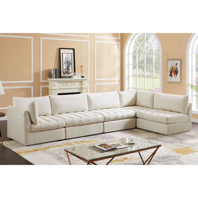 Meridian Jacob Cream Velvet Modular Sectional IMAGE 3