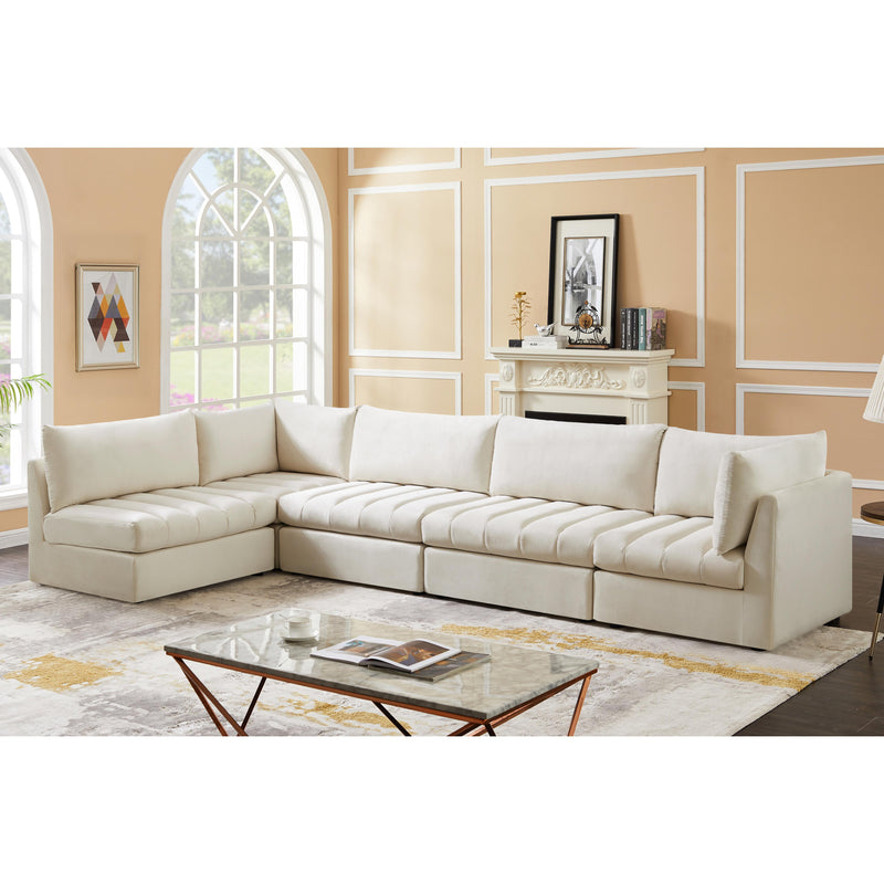 Meridian Jacob Cream Velvet Modular Sectional IMAGE 4