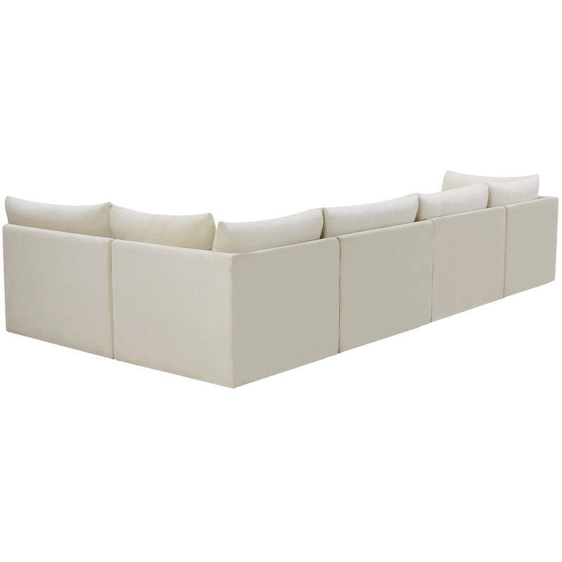 Meridian Jacob Cream Velvet Modular Sectional IMAGE 5