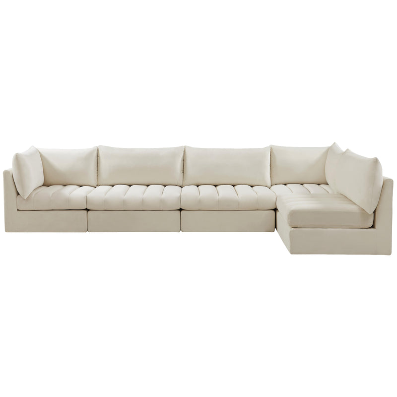 Meridian Jacob Cream Velvet Modular Sectional IMAGE 6