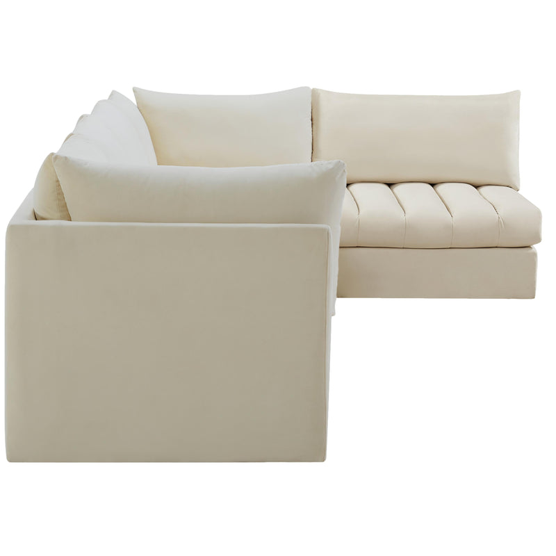 Meridian Jacob Cream Velvet Modular Sectional IMAGE 7