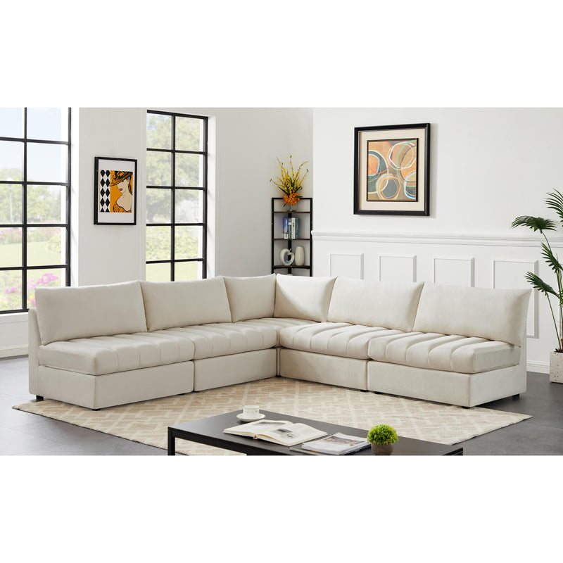 Meridian Jacob Cream Velvet Modular Sectional IMAGE 2