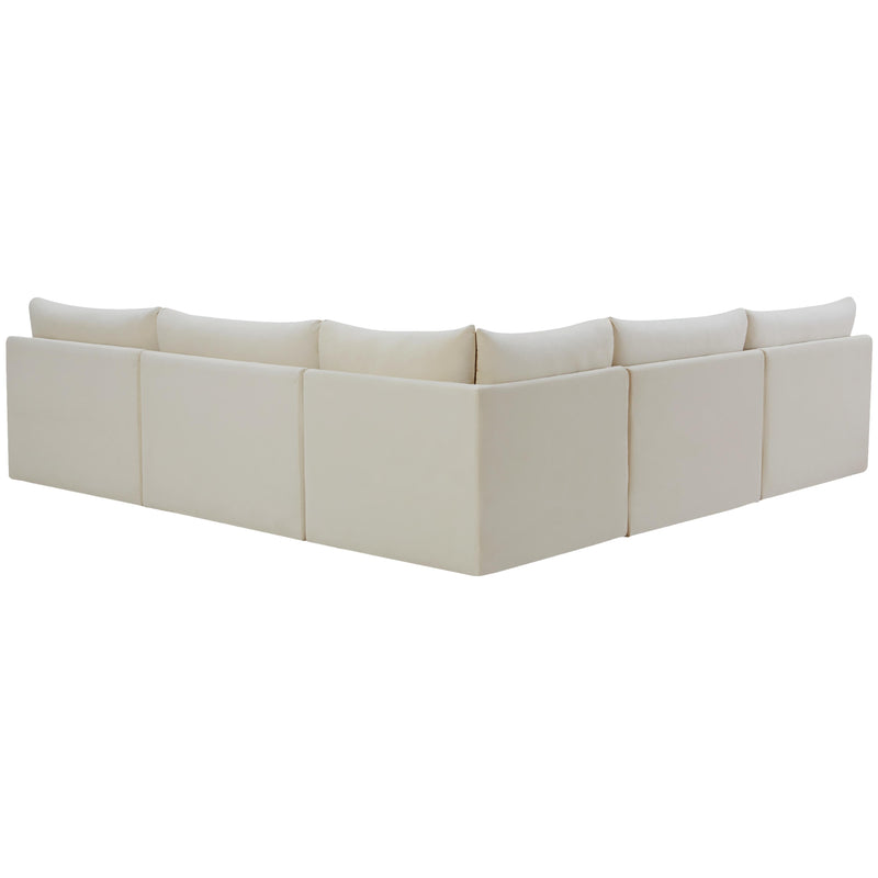 Meridian Jacob Cream Velvet Modular Sectional IMAGE 3