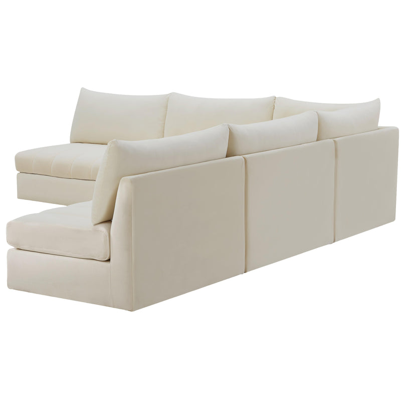 Meridian Jacob Cream Velvet Modular Sectional IMAGE 4