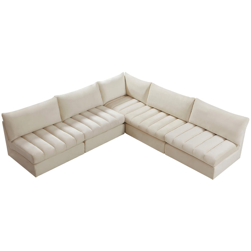 Meridian Jacob Cream Velvet Modular Sectional IMAGE 5