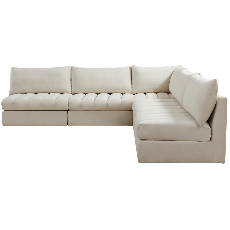Meridian Jacob Cream Velvet Modular Sectional IMAGE 6