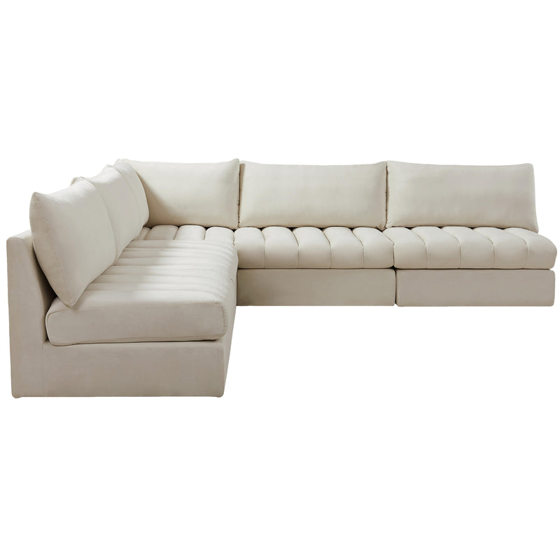 Meridian Jacob Cream Velvet Modular Sectional IMAGE 7