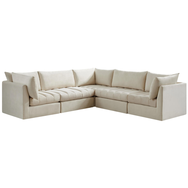 Meridian Jacob Cream Velvet Modular Sectional IMAGE 1