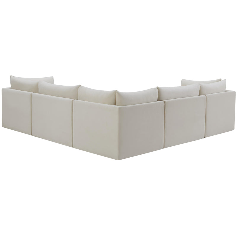 Meridian Jacob Cream Velvet Modular Sectional IMAGE 3